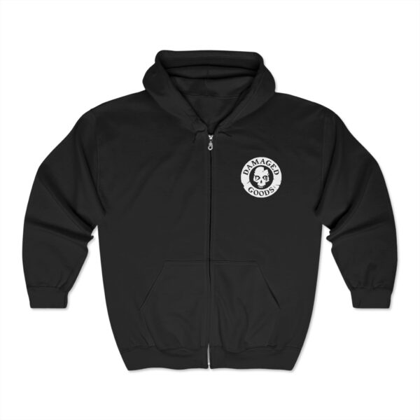 Classic White DG Logo Unisex Zip Hooded Sweatshirt