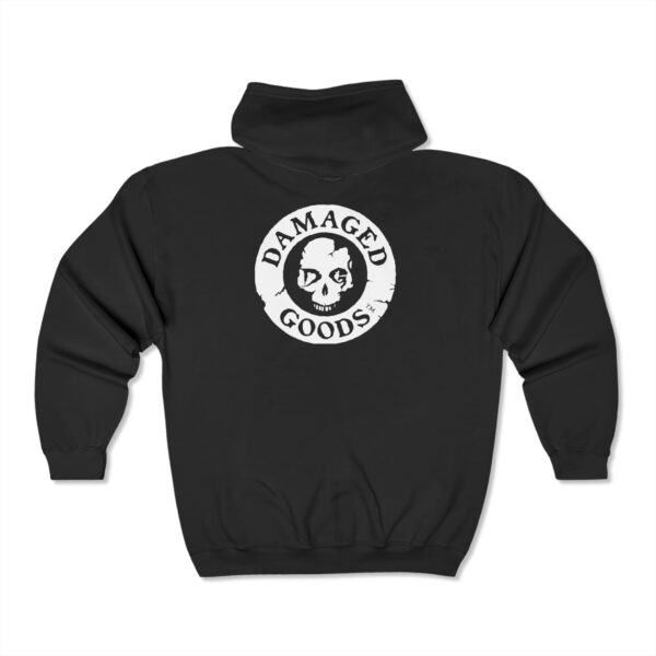 Classic White DG Logo Unisex Zip Hooded Sweatshirt - Image 2